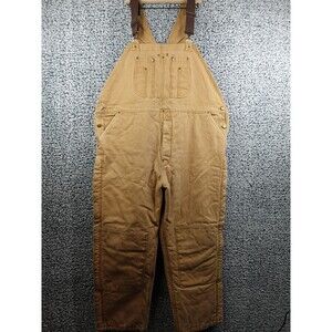 Big Smith Overalls Adult 2X Large Brown Canvas Quilt Lined Waist 46-48 Tan